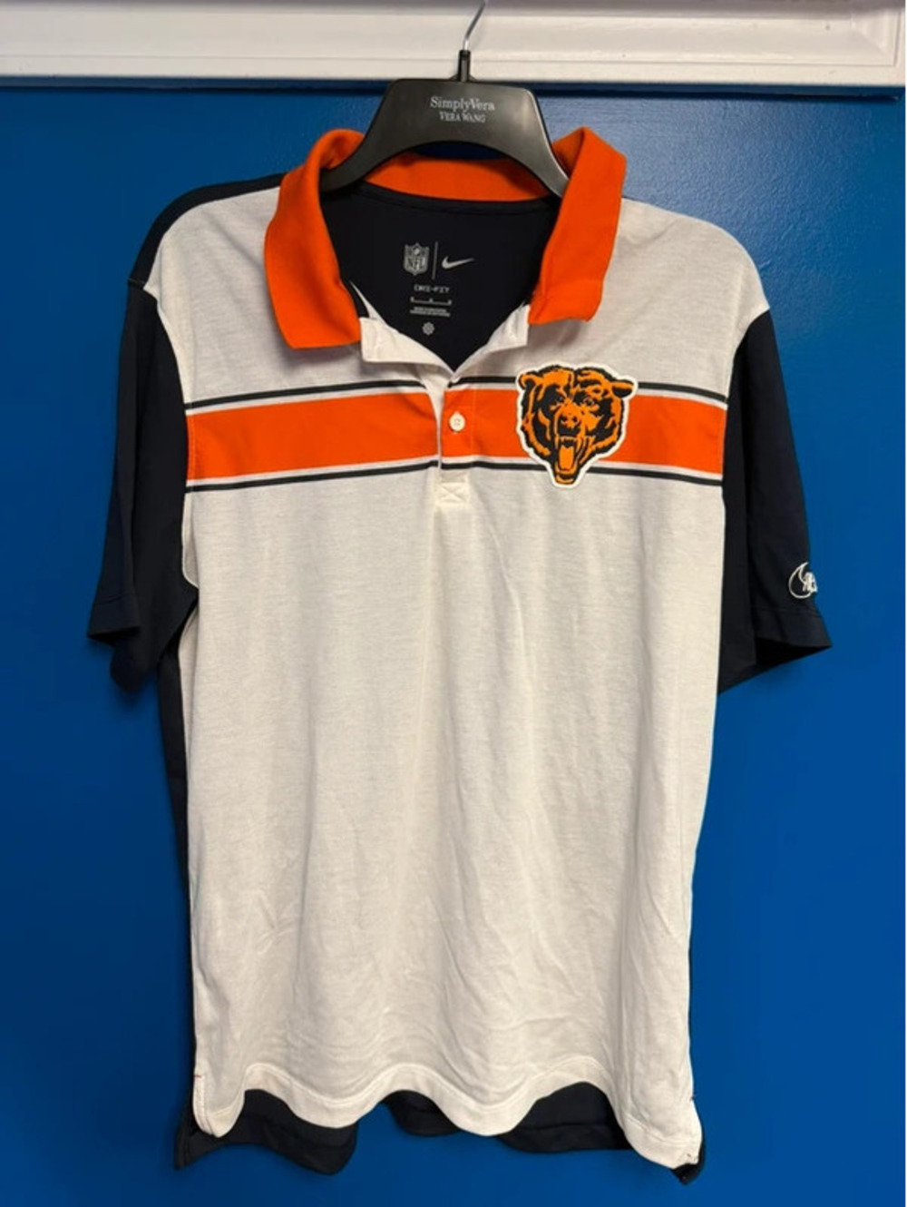 Nike Dri-FIT Chicago Bears Polo Shirt Mens Medium Bear Head